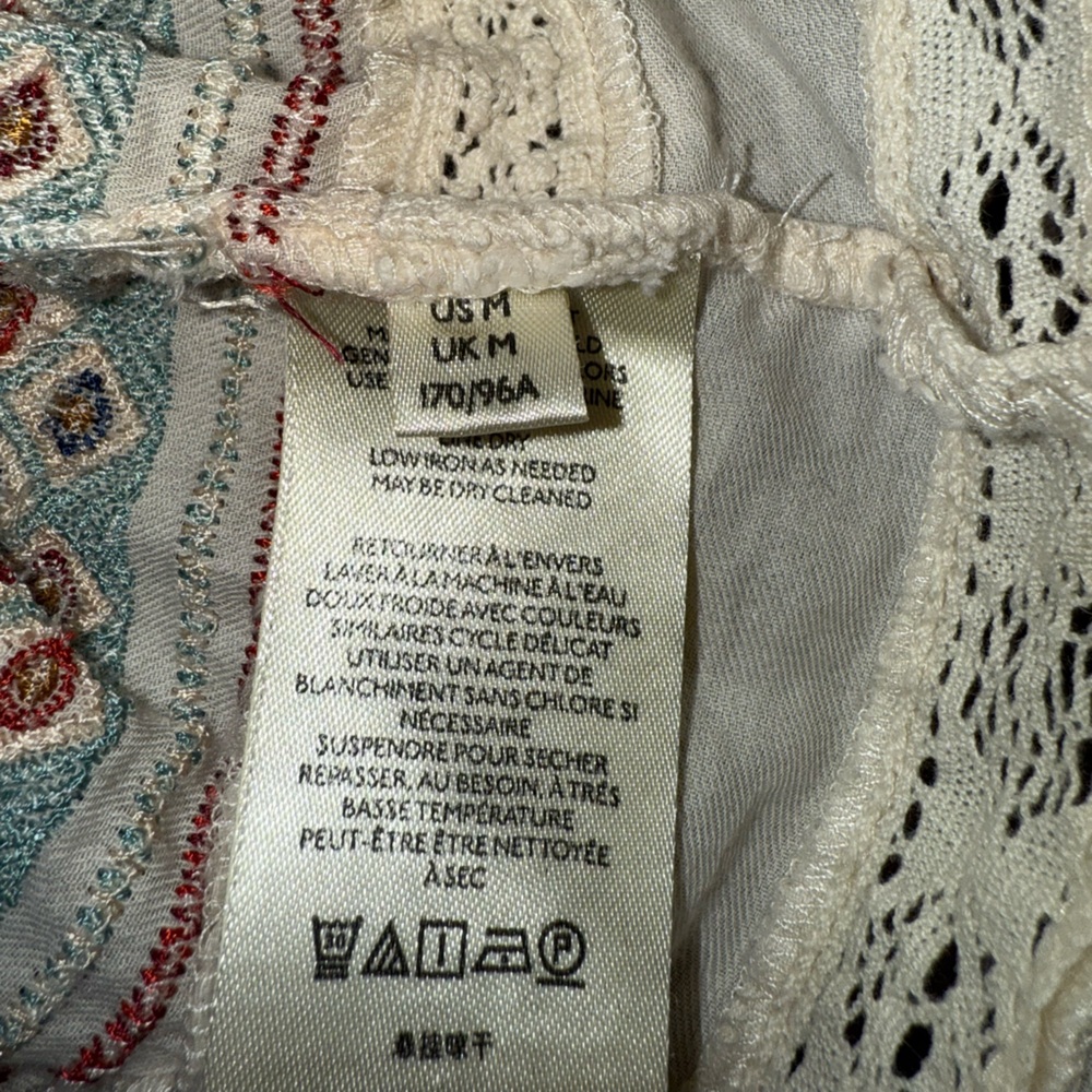 Anthropologie Kayla Cream Embroidered Peasant Blouse Sz Med Retail $138 - Picture 9 of 9